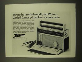 1969 Zenith Model Royal 3000-1 Trans-Oceanic Radio Ad - $14.99