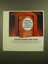 1988 Merriam-Webster Webster&#39;s Ninth new Collegiate Dictionary Ad - Rescue - $14.99