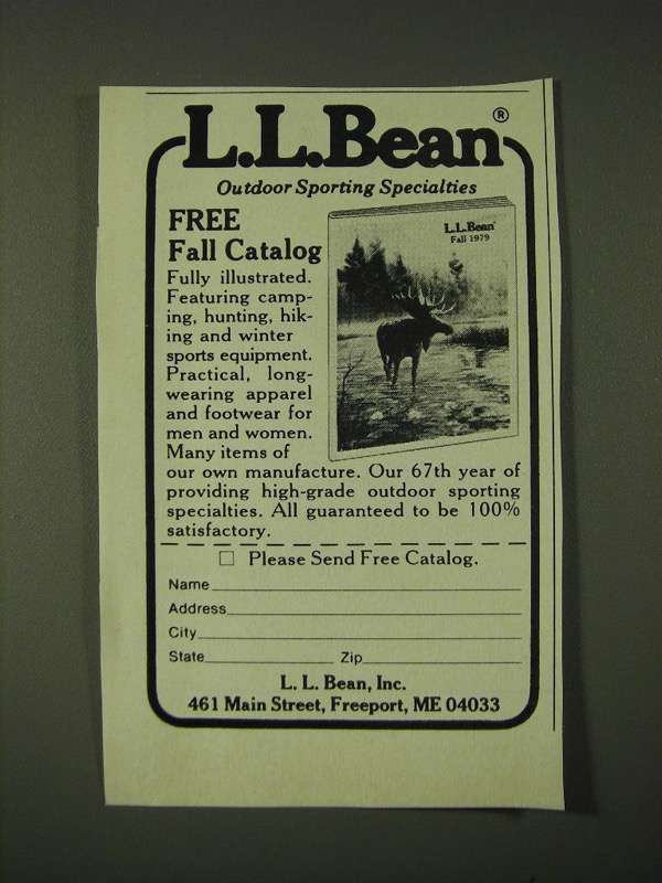 1979 L.L. Bean Ad - L.L. Bean Outdoor Sporting Specialties ...