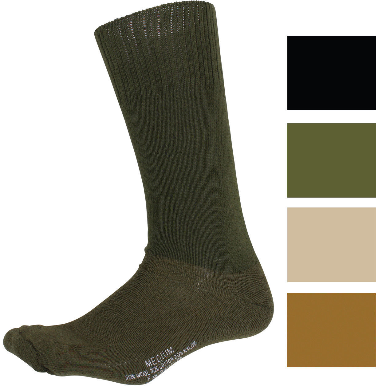 Tactical Cushion Sole Socks US Made GI Wool Nylon Cotton Military