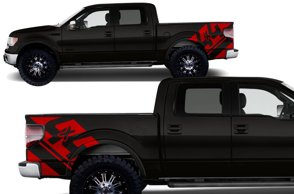 Custom Graphics Vinyl Decal 4x4 Wrap Kit For Ford Truck F 150 2009 2014 Dark Red Mouldings And Trim 8843