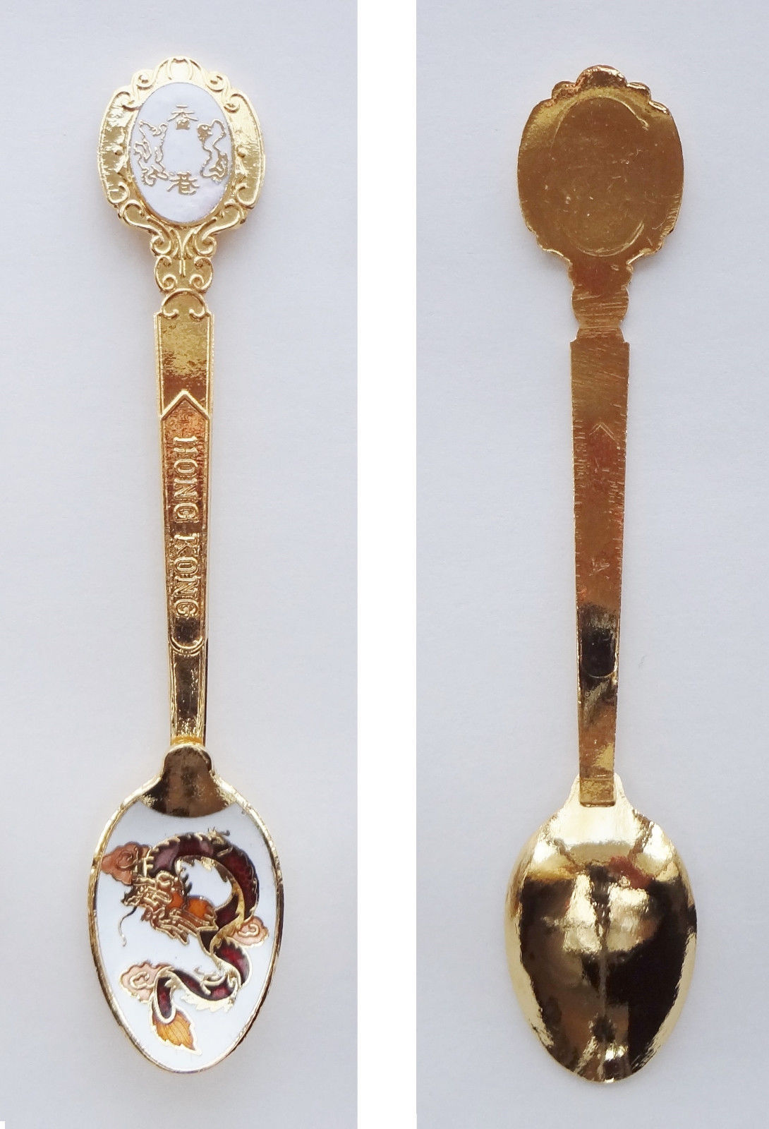 Collector Souvenir Spoon China Hong Kong Dragon Cloisonne Bowl