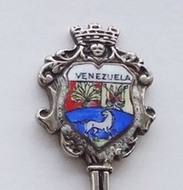 Collector Souvenir Spoon Venezuela Coat of Arms Porcelain Enamel Emblem - $14.99