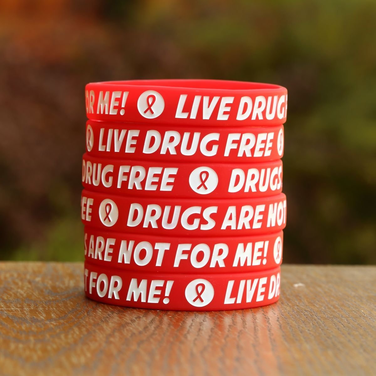 20 Child Size Live Drug Free Wristbands Red Ribbon Week Bracelets