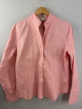 Orvis Womens Dress Shirt 12 Pink V Neck Button Down 100% Cotton Wrinkle ... - $18.71