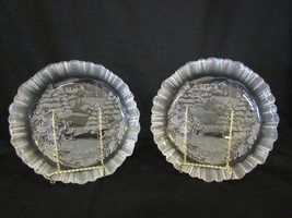 2 Mikasa Frosted German Crystal Winter Dreams 8.5" Plates - $14.24