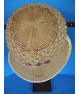 LADIES  HAND MADE STRAW HAT/CAP NATURAL COLOR WITH BEIGE BORDERS - $9.89