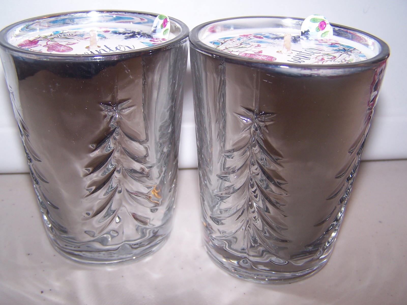 Lot of 2 White Barn Winter Scented Candle in Decorative Jar 6 oz Limited Edition Candles