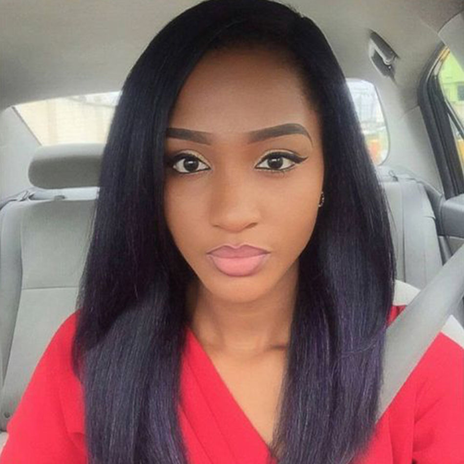 8A Malaysian Left Part Yaki Straight Full Lace/Lace Front Wigs with Baby Hair