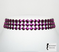 Shimmering Pink Mesh Ribbon Choker Necklace Womens All Size Under the Hoode - $15.00