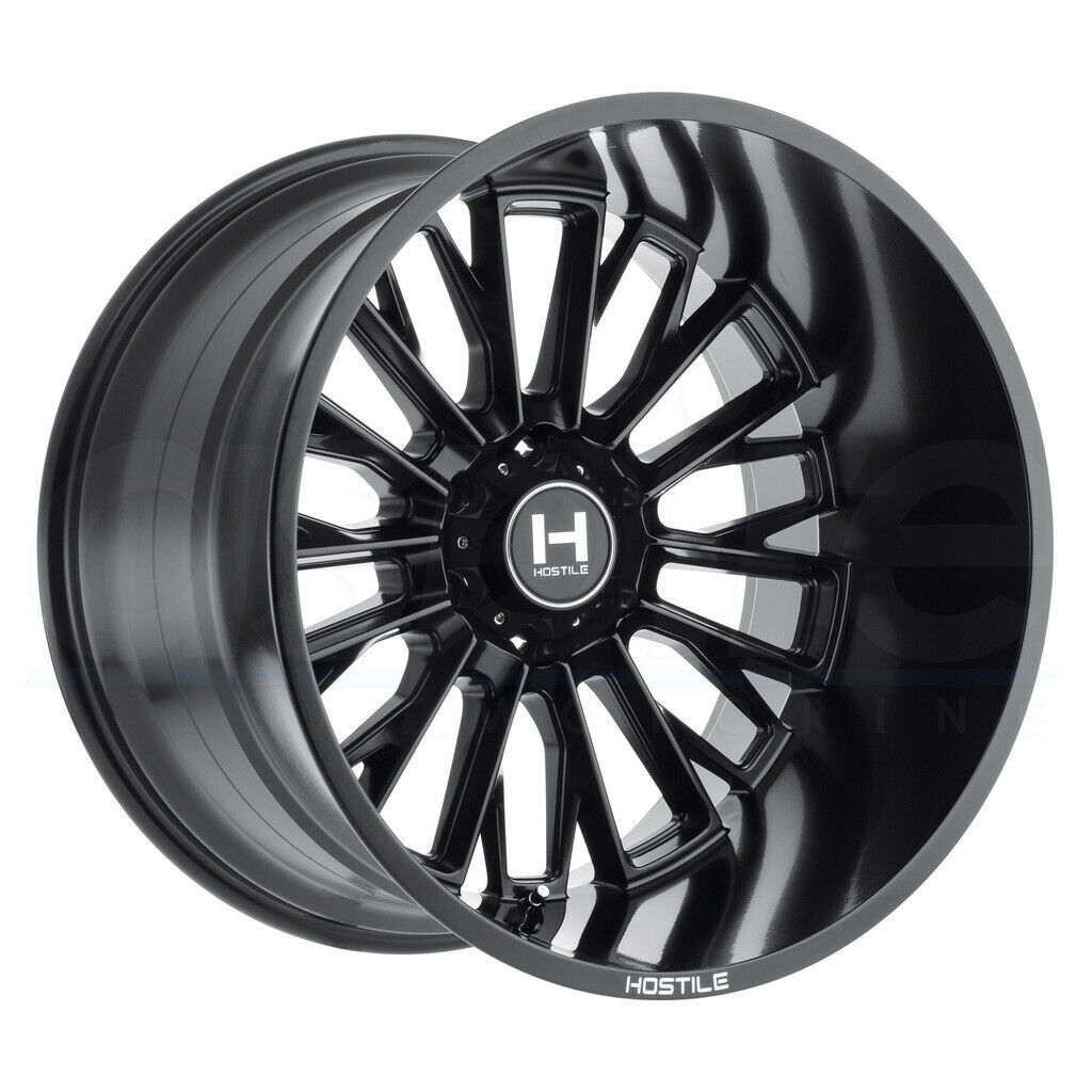 One 22x12 Hostile H114 Fury 8x170 44 Full Black Wheels Rims Wheels