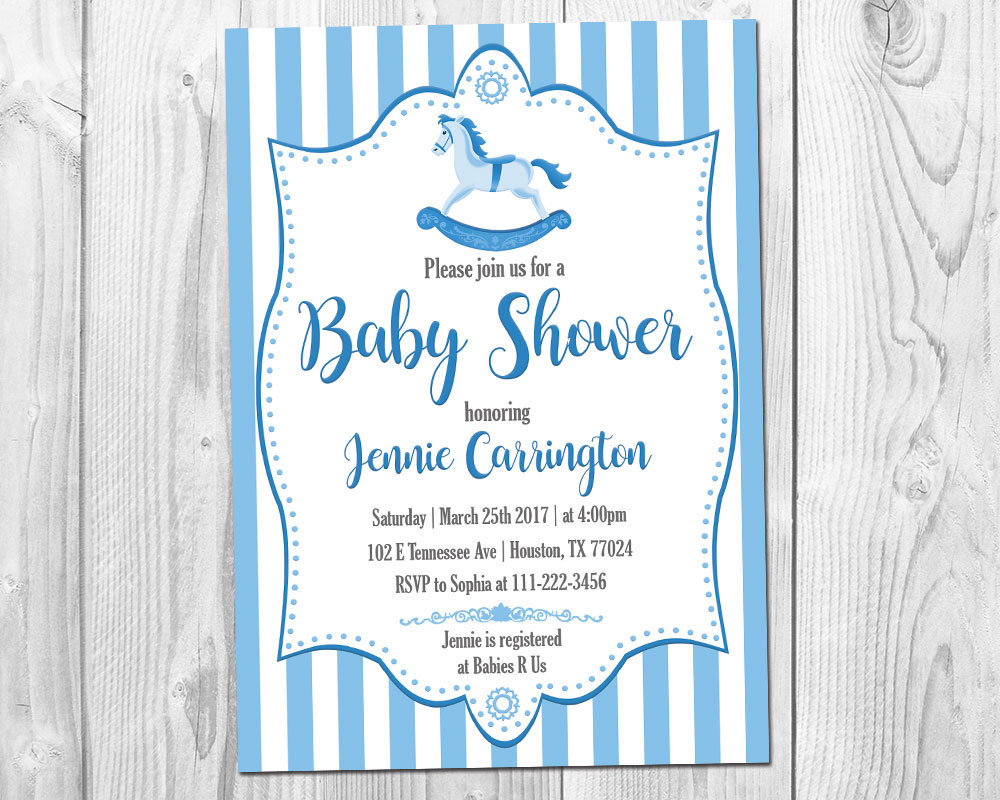 horse baby shower invitations