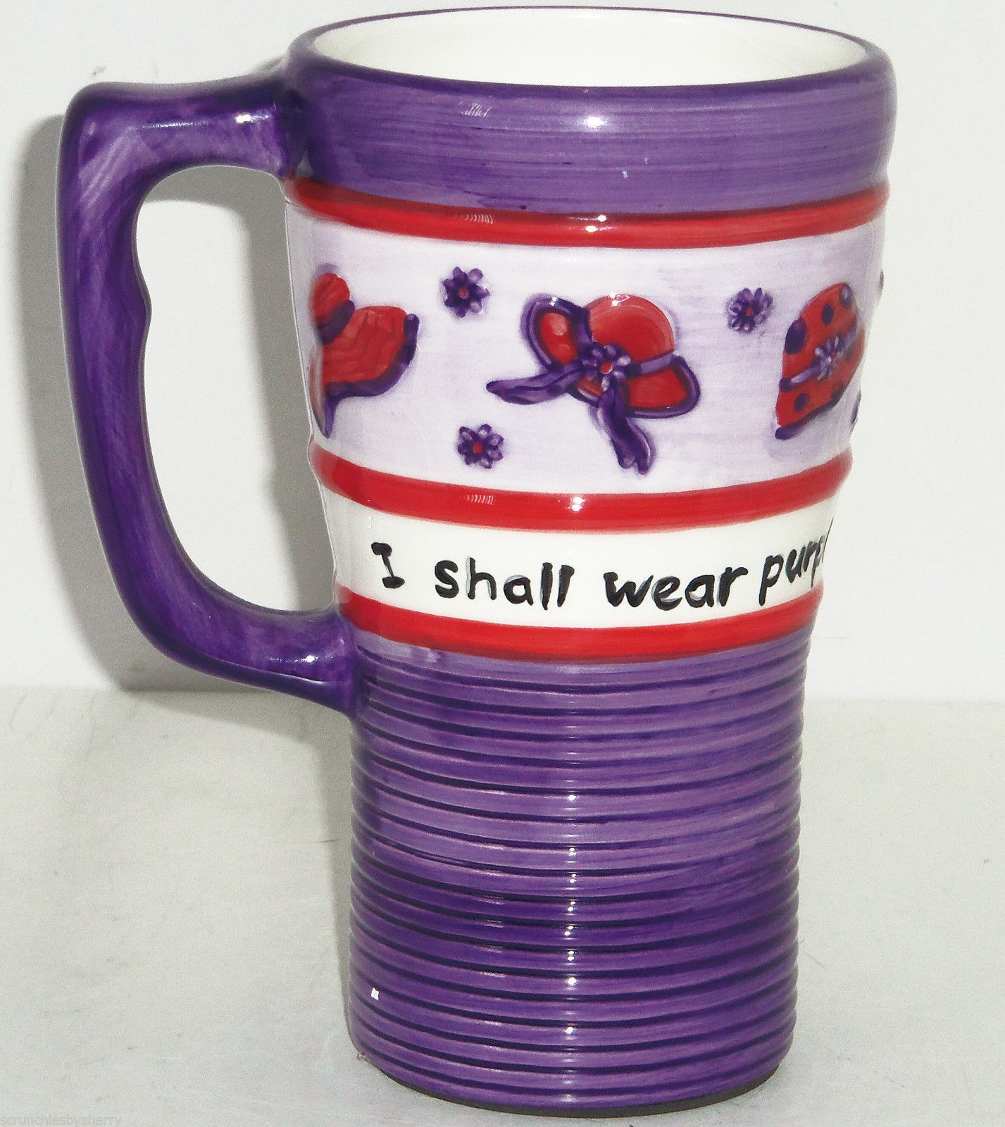 Red Hat Society Coffee Mug Cup Travel Ladies Purple Sippy Lid Mugs