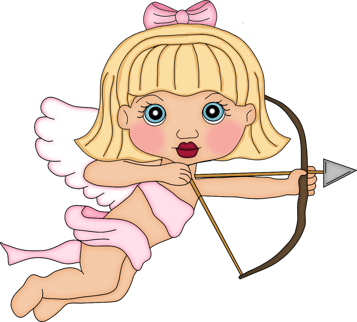 Cupid Girls Blonde Hair Clipart - Digital Art