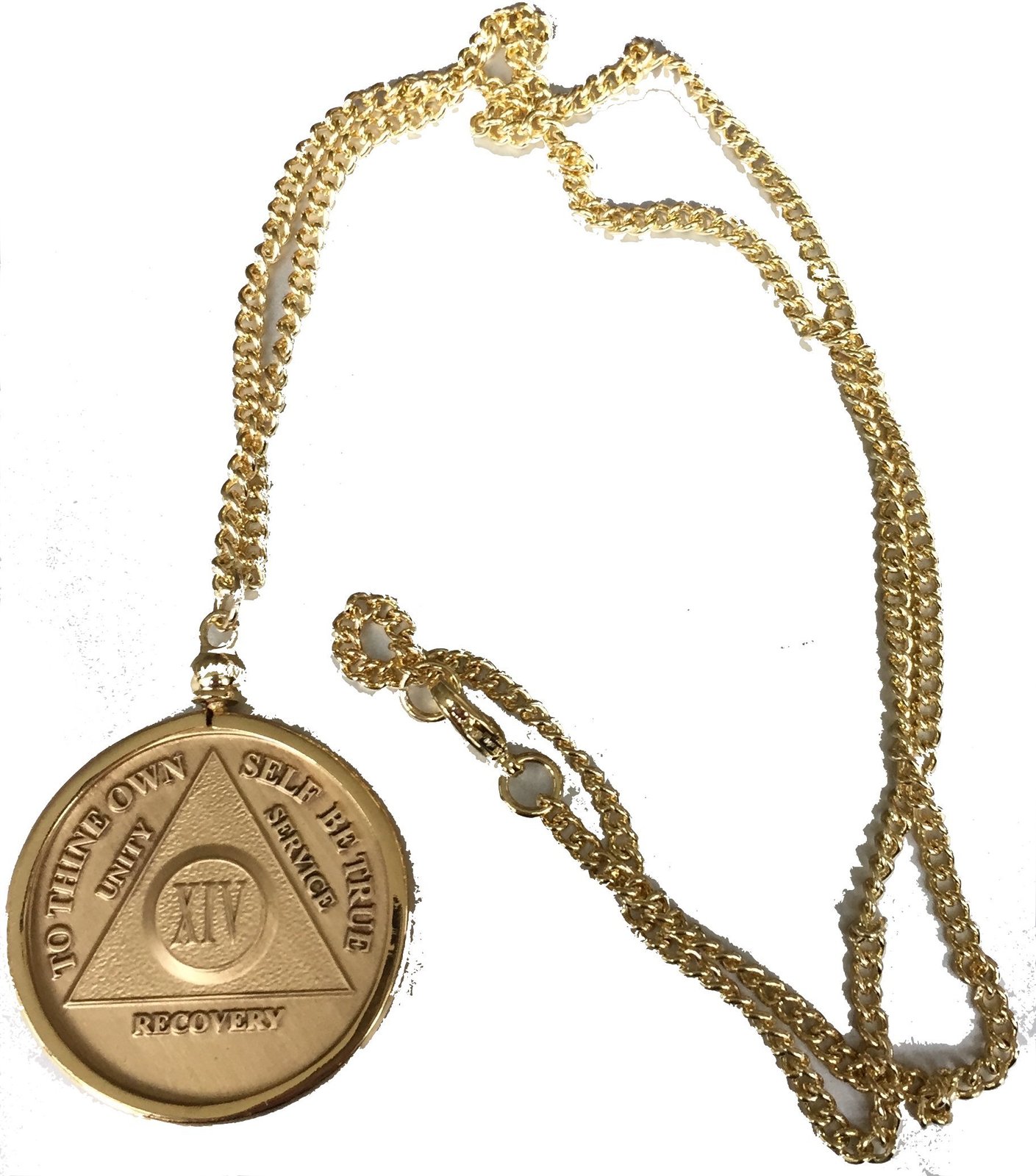AA Medallion Holder Sobriety Chip Keychain 18k Gold Plated Coin Token Key Chain 