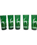 Anchor Hocking Green Gazelle Tumblers Drink Glasses Art Deco 1930s Vinta... - $49.99