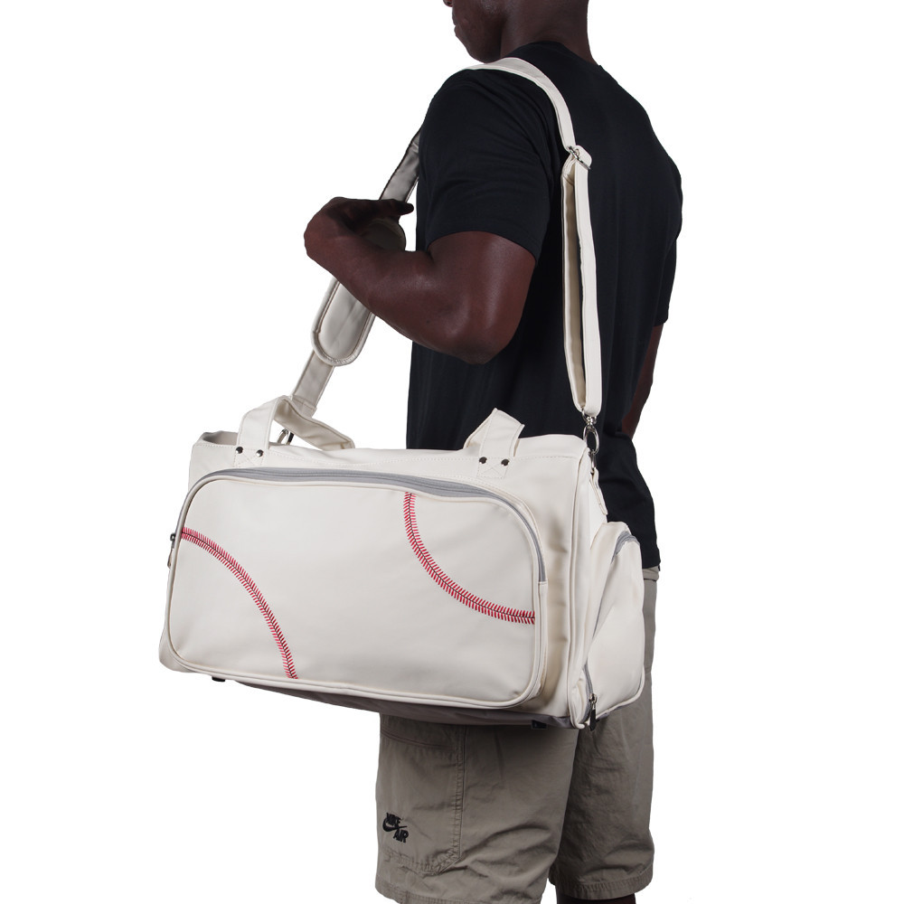 Sport Full Size Duffel Bag Actual Baseball Leather