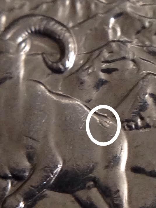 2012 Denali National Park Quarter with Die Crack and Cud Error