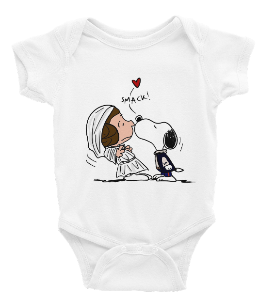 Lucy Princess Leia Snoopy Hans Solo Star Wars Love Onesie Long or Short Sleeves