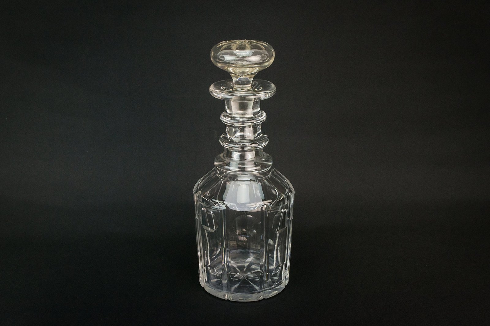 Nelson Barrel Cut Glass Crystal Port DECANTER Sherry Wine CARAFE