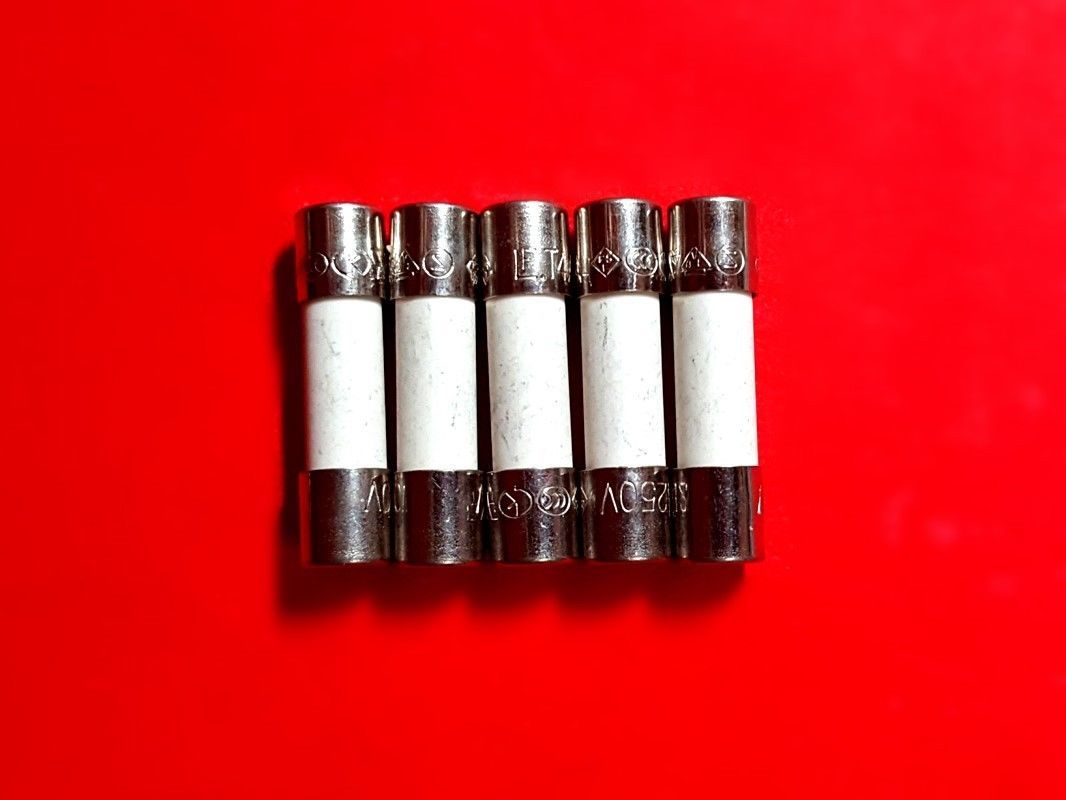 5pcs T12AH250VP, 5×20mm Time-Lag Surge Withstand Ceramic Body Cartridge Fuse