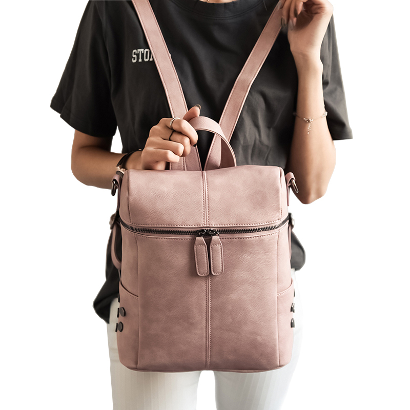 black fashion backpack women's
