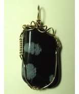 Snowflake Obsidian Pendant Wire Wrapped 14/20 Gold Filled by Jemel  - £27.14 GBP