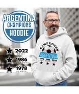 Argentina Three Time Champions FIFA World Cup 1978 1986 2022 White Hoodie  - $45.99+