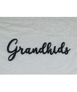 Grandkids wood wall word Script art decor Grand kids Sign - $15.95