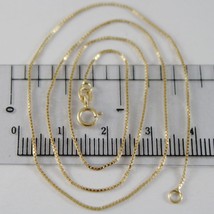 18K YELLOW GOLD CHAIN MINI 0.8 MM VENETIAN SQUARE LINK 15.75 INCH MADE IN ITALY image 1