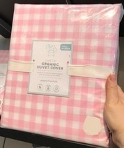 Pottery Barn Kids Gingham Check Duvet Cover Pink Queen No Shams  - $129.00