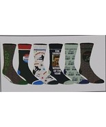 MENS &quot;PARKS AND RECREATION TV SERIES 6 PAIR CASUAL CREW SOCKS&quot; Shoe Size... - $16.99