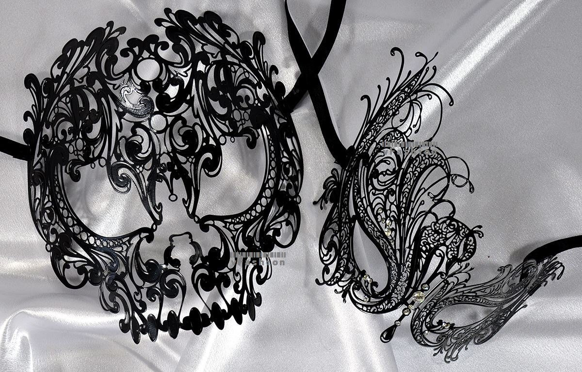 Lovers Men and Women Couple Masks Masquerade Ball Laser Cut Metal masks