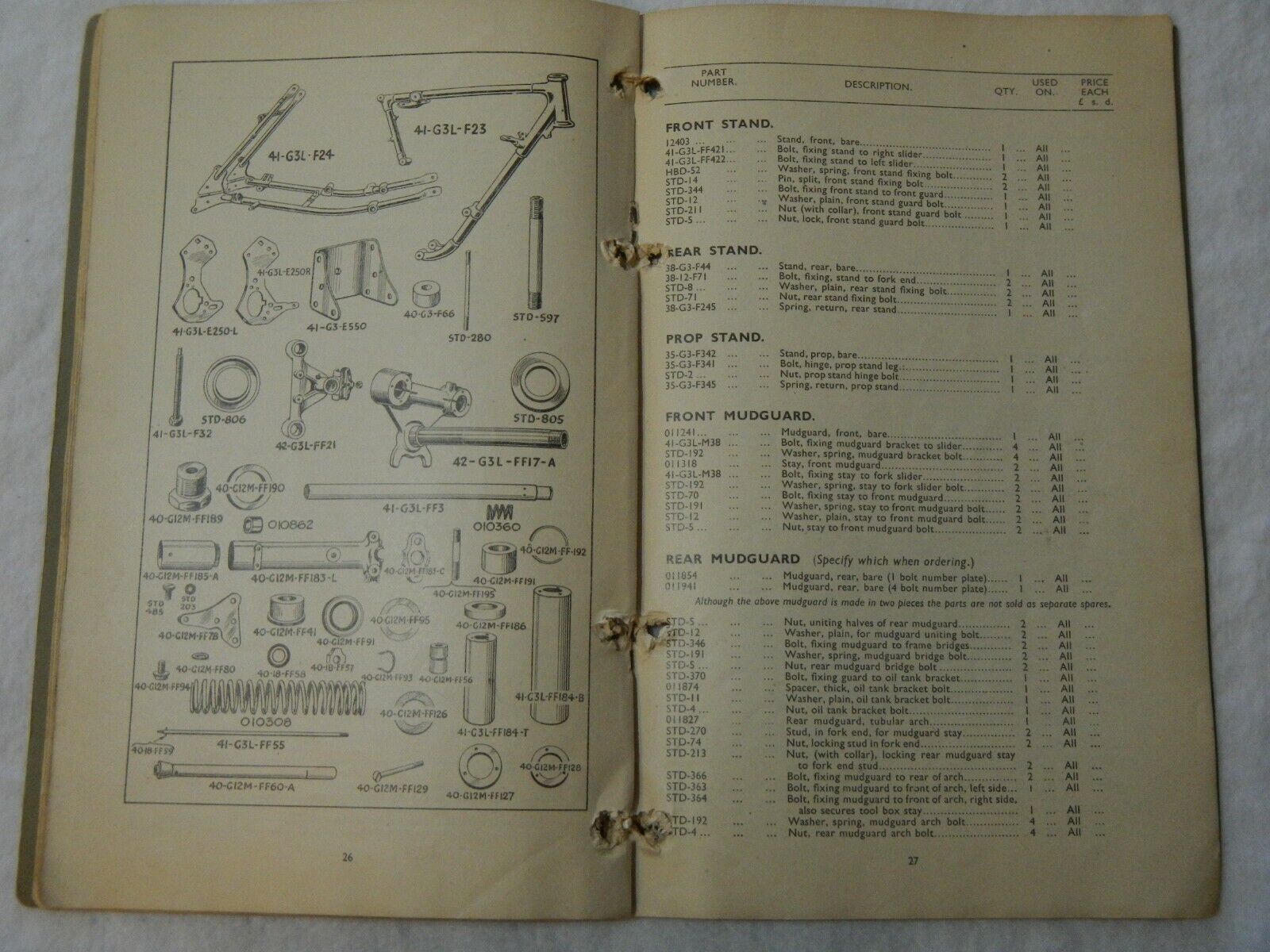1947 AJS 350 500 16m 18 Parts List Book and similar items