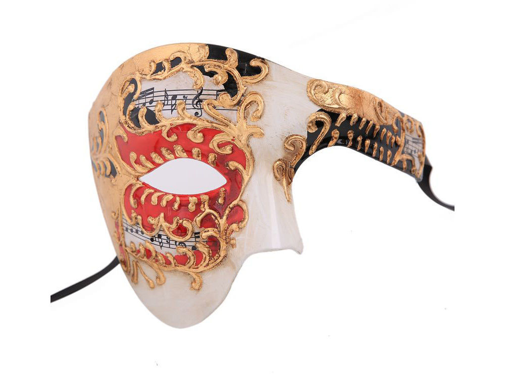 Phantom of the Opera Masquerade Masks Red Gold Vintage Design Masquerade Mask