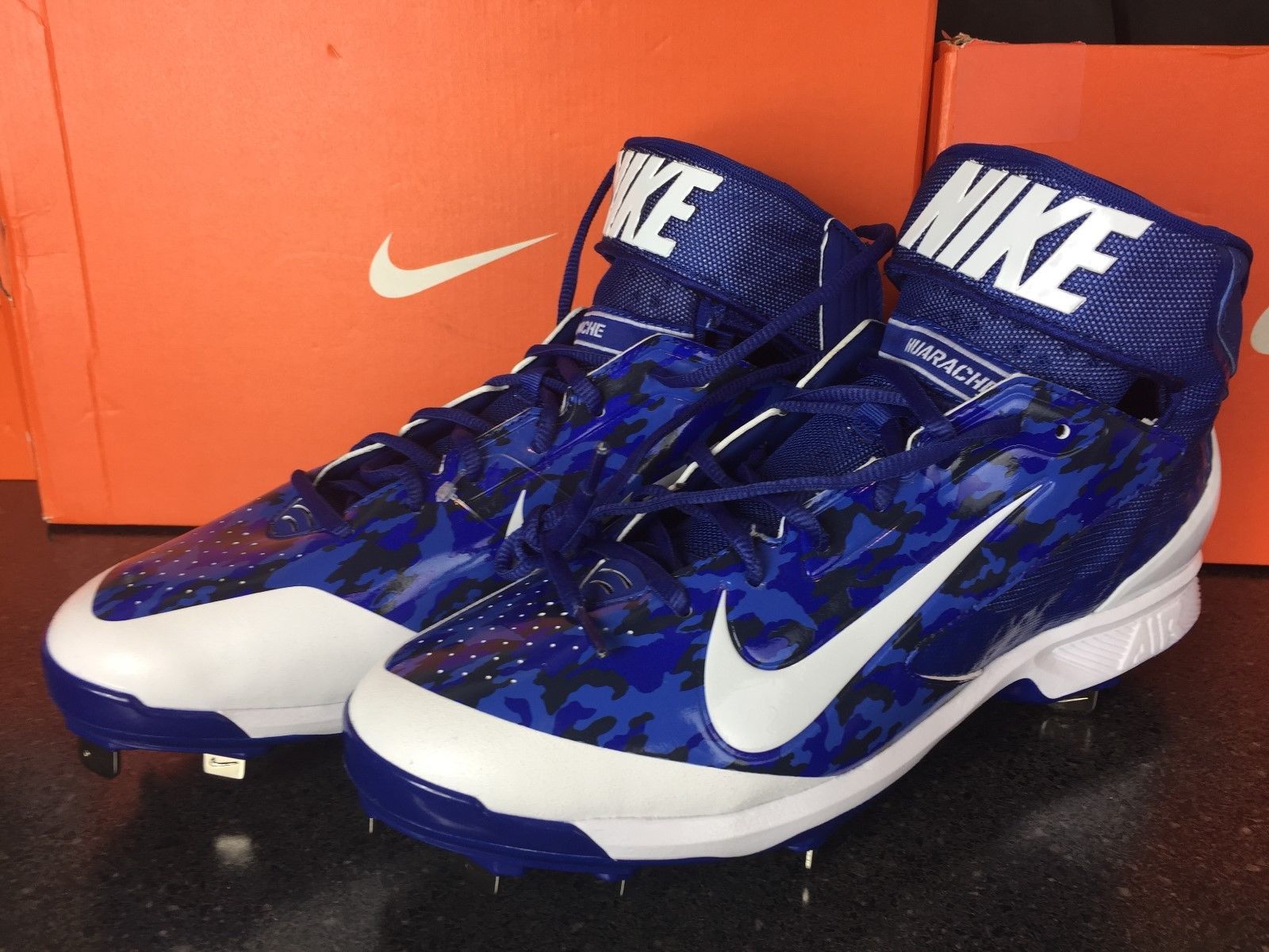 nike huarache blue cleats