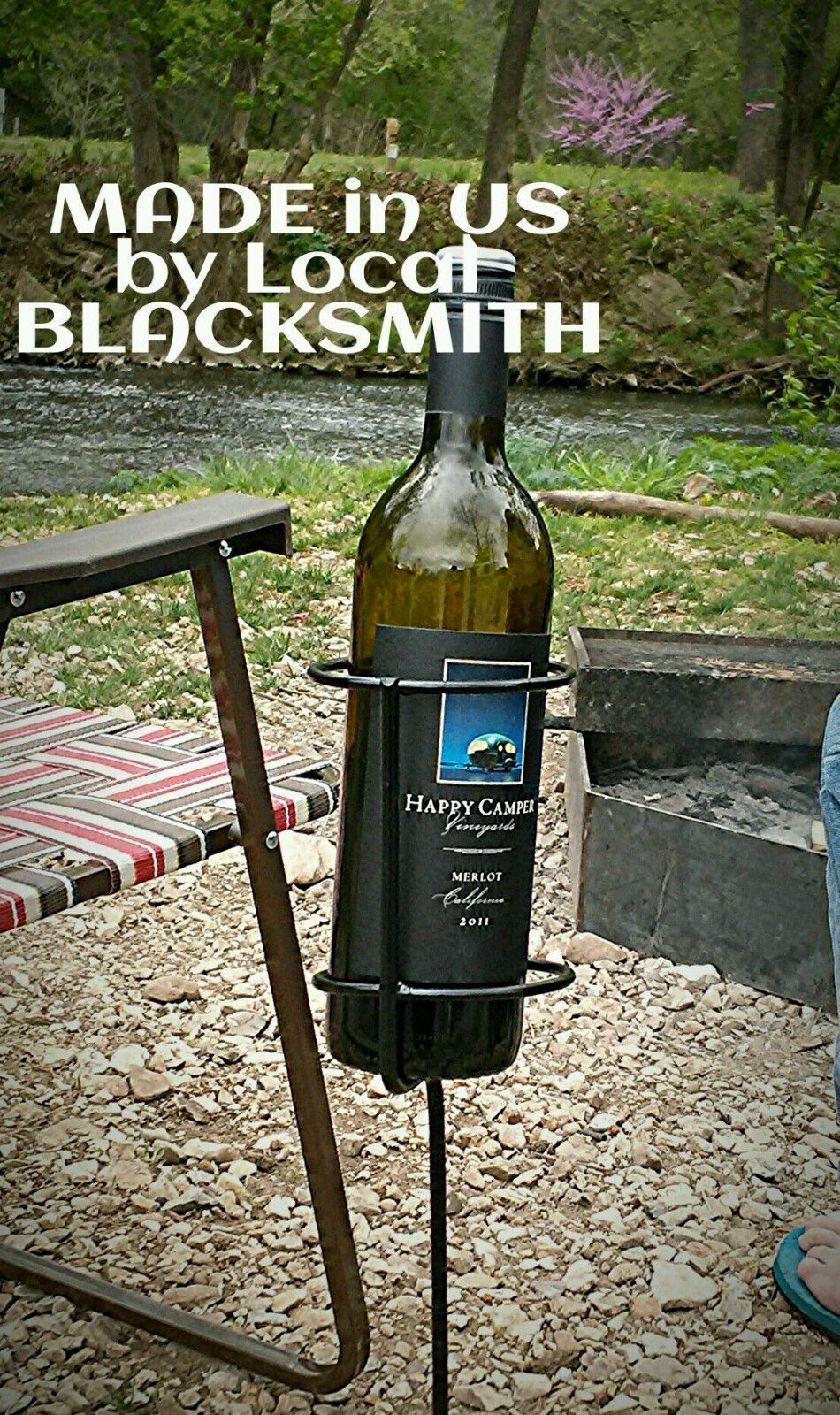 Outdoor Stakes for Wine Bottle / Drink Holder 1 pcs Homemade in US by