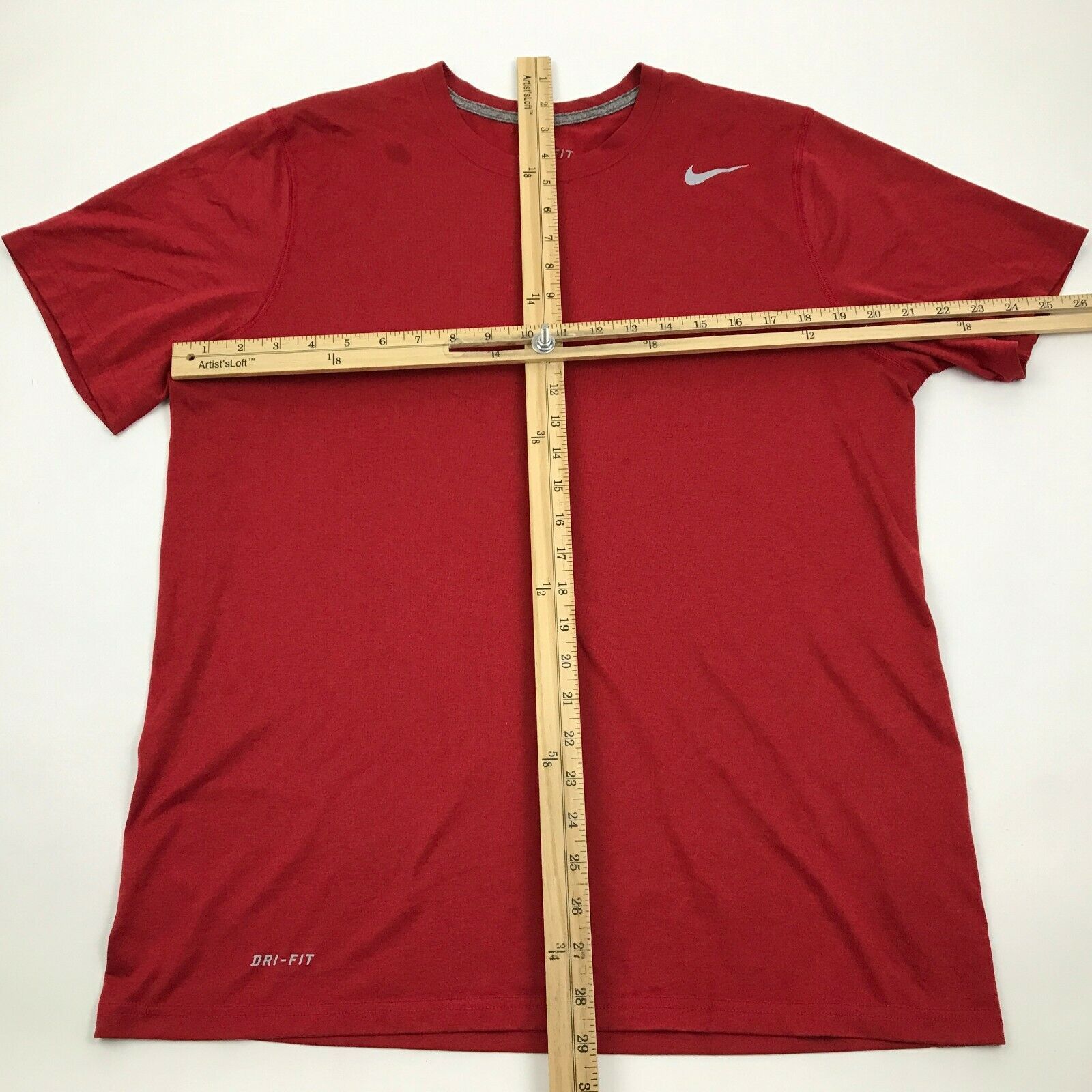 NIKE Dry Fit Shirt Men's Size Large L Red Short Sleeve Dri-FIT Workout ...