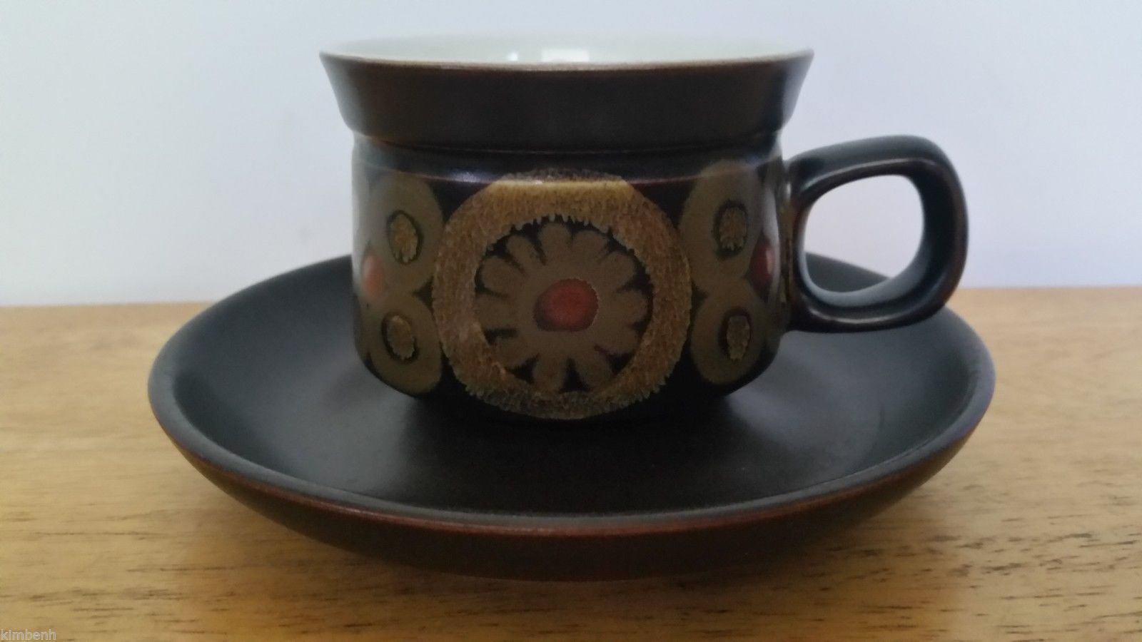 Original Denby England Tea Cup & Saucer Set Arabesque Design by