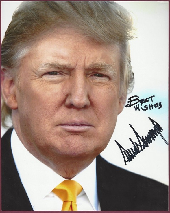 DONALD TRUMP SIGNED PHOTO 8X10 RP AUTOGRAPHED GOP PRESIDENT WITH ...