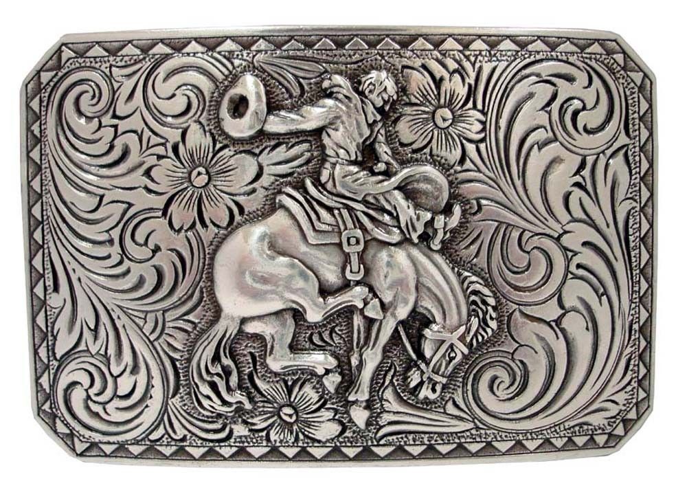 RODEO COWGIRL TRIPLE HEART WESTERN SILVER /& GOLD PLATED TROPHY BELT BUCKLE