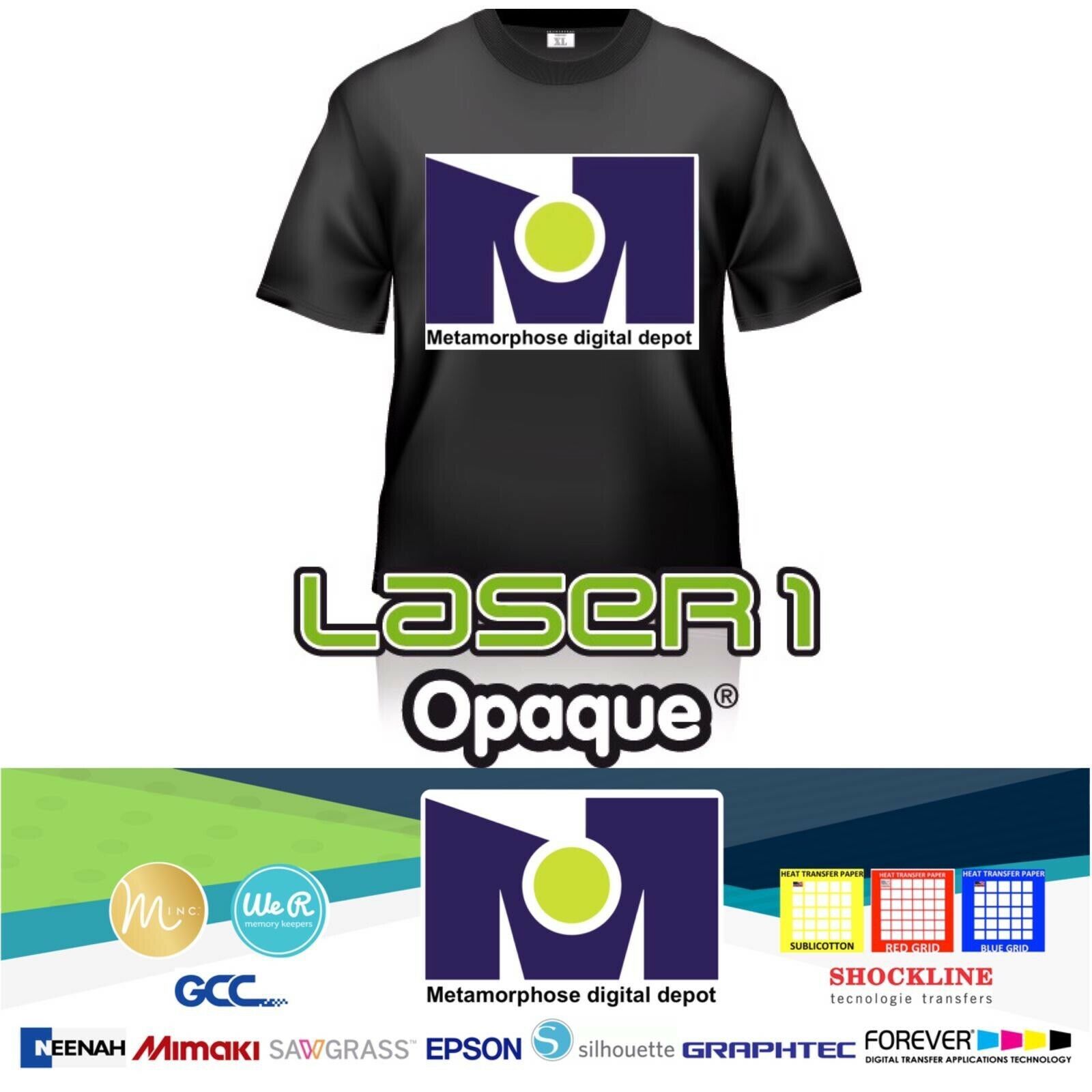 NEW Neenah Laser 1 Opaque Laser Paper for Dark Garments 8.5”x11” 10