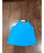 NWT New Girls Kids Pinc Solid Blue Sleeveless Tank Tops Size XL 14 - $4.94