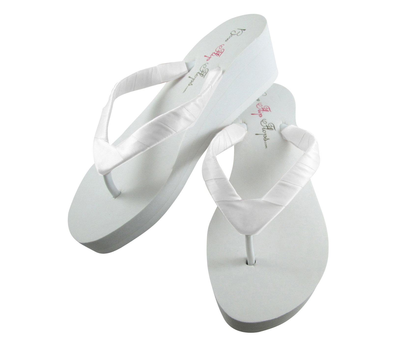 white wedge flip flops wedding