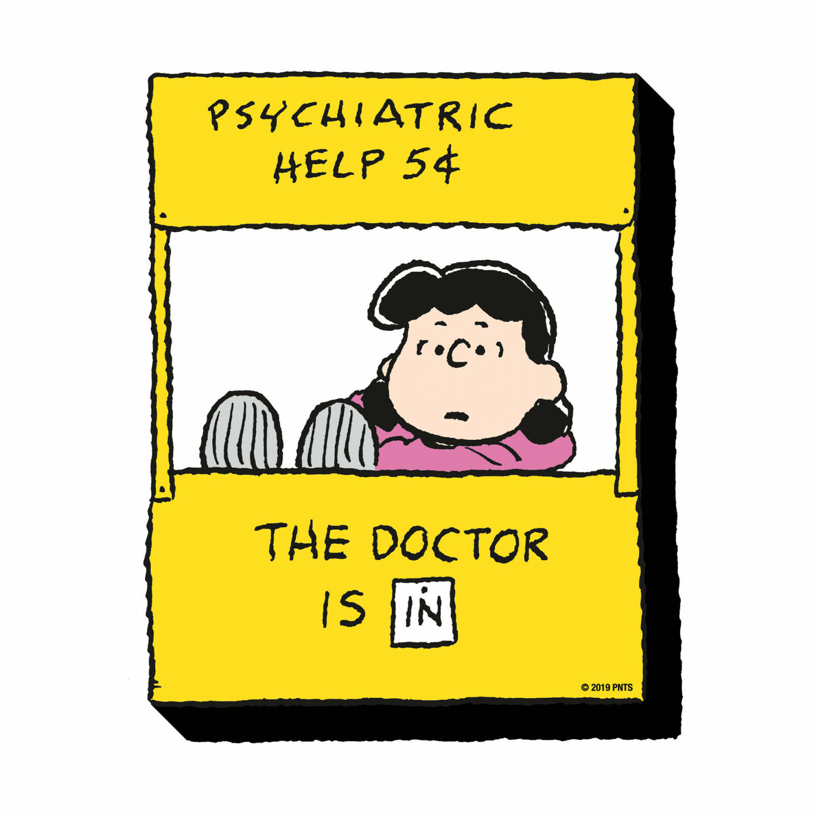 Peanuts Lucy Psychiatric Help Yellow Refrigerator