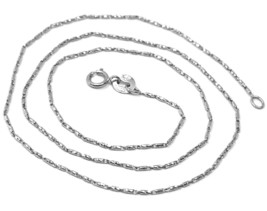 Solid 18K White Gold Finely Worked Tube Chain 18 Inches, 1 Mm, Made In Italy - $436.76