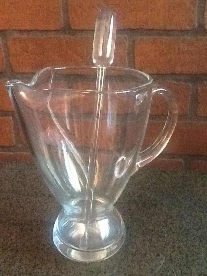 Art Glass Martini Pitcher and Stirrer and 50 similar items