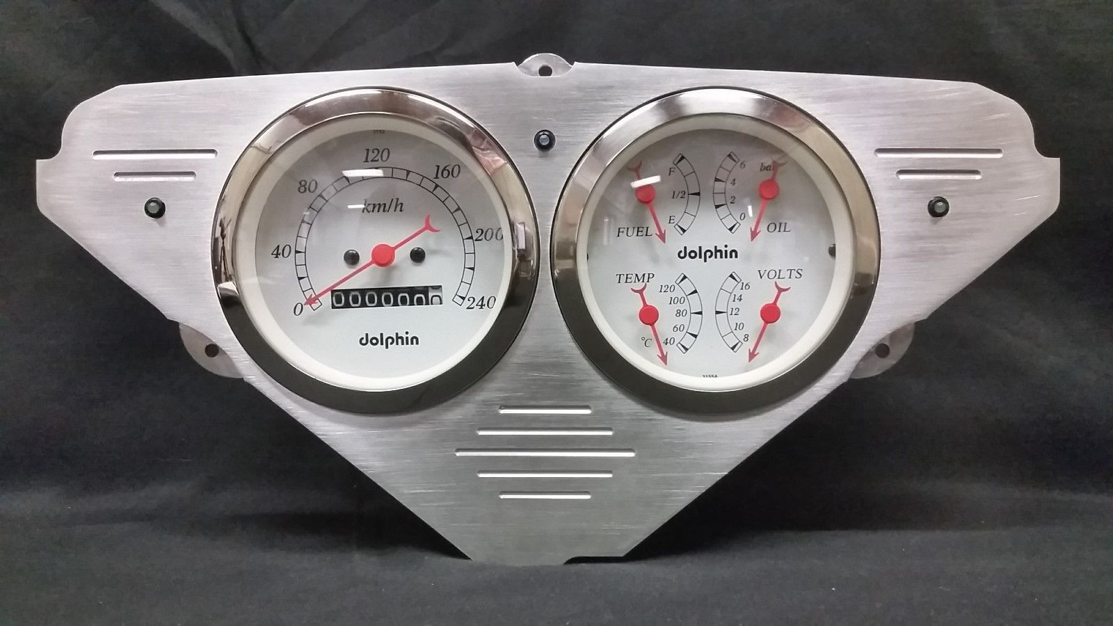 Dolphin Gauges 1932 Chevy Car 5 GPS Gauge Dash Cluster Panel Set White