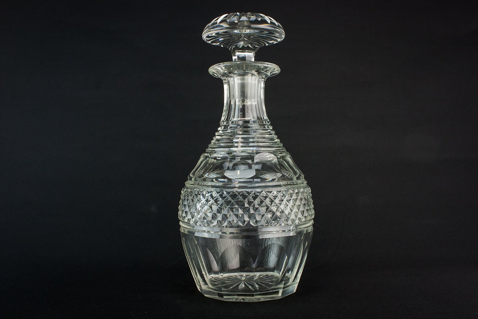 Cut Glass Crystal Port DECANTER Sherry Wine Antique CARAFE