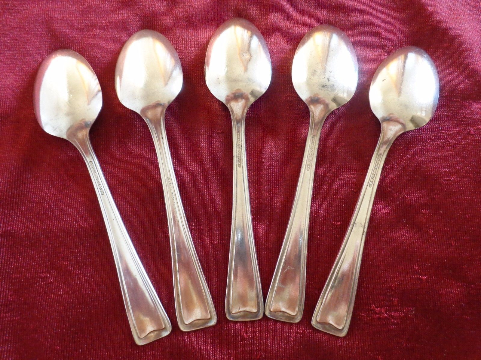 5 Forum Silver-plated Tea Spoons by International S. Co. XII (#0319 ...